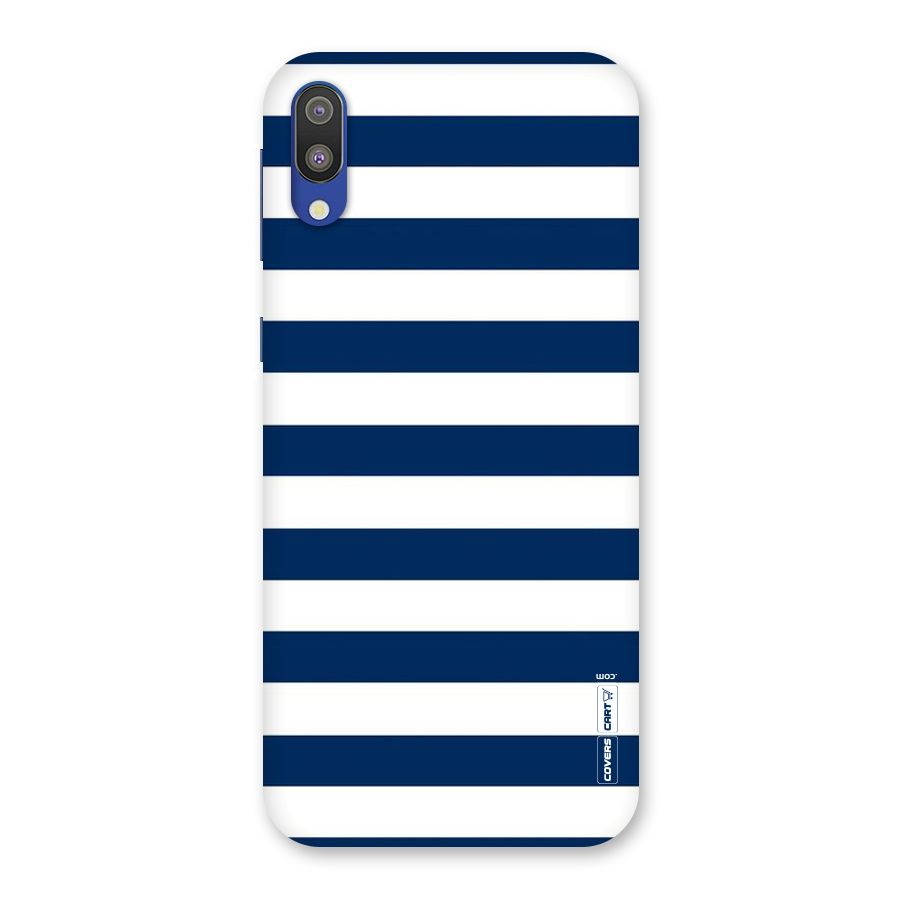 Classic Blue White Stripes Back Case for Galaxy M10