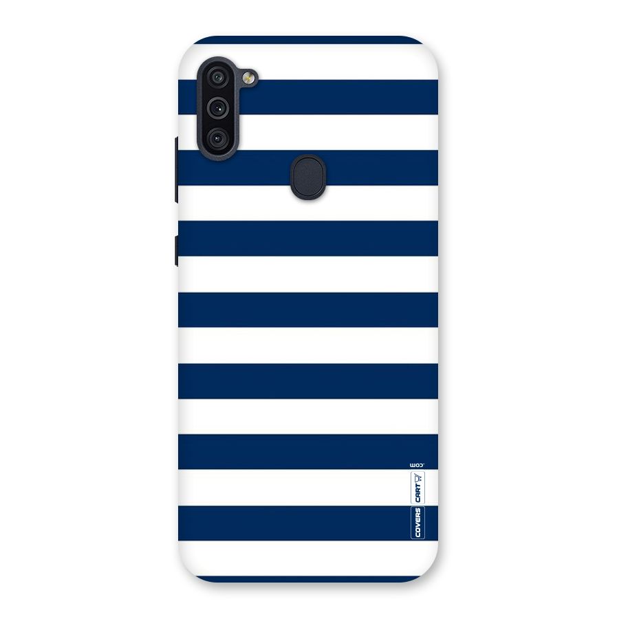 Classic Blue White Stripes Back Case for Galaxy M11