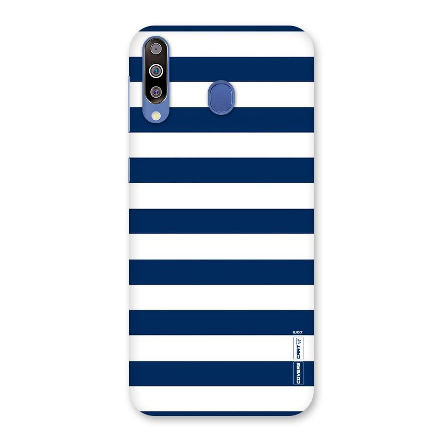 Classic Blue White Stripes Back Case for Galaxy M30