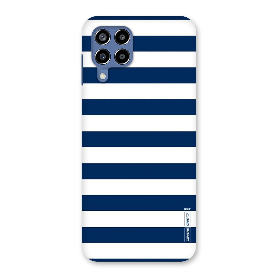 Classic Blue White Stripes Back Case for Galaxy M53 5G