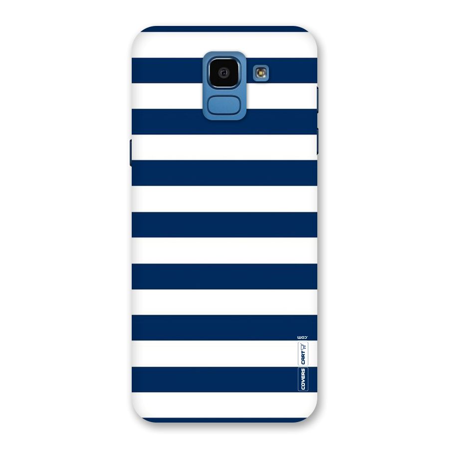 Classic Blue White Stripes Back Case for Galaxy On6