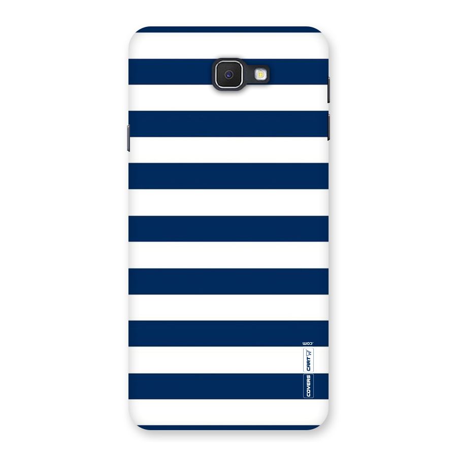 Classic Blue White Stripes Back Case for Galaxy On7 2016