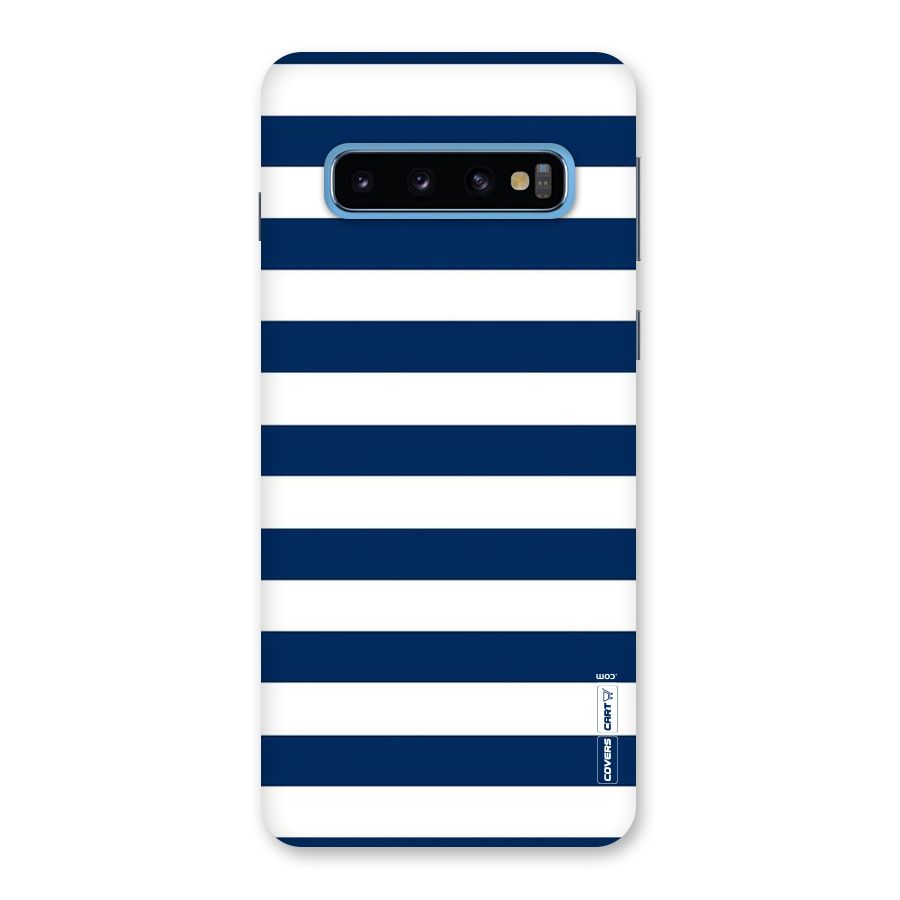 Classic Blue White Stripes Back Case for Galaxy S10
