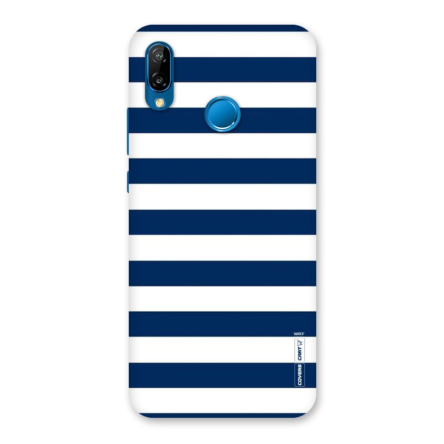 Classic Blue White Stripes Back Case for Huawei P20 Lite