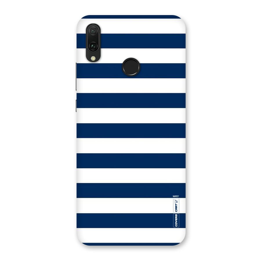 Classic Blue White Stripes Back Case for Huawei Y9 (2019)