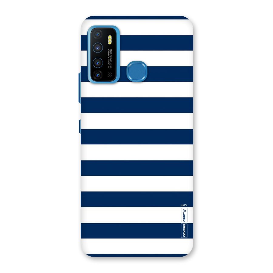 Classic Blue White Stripes Back Case for Infinix Hot 9
