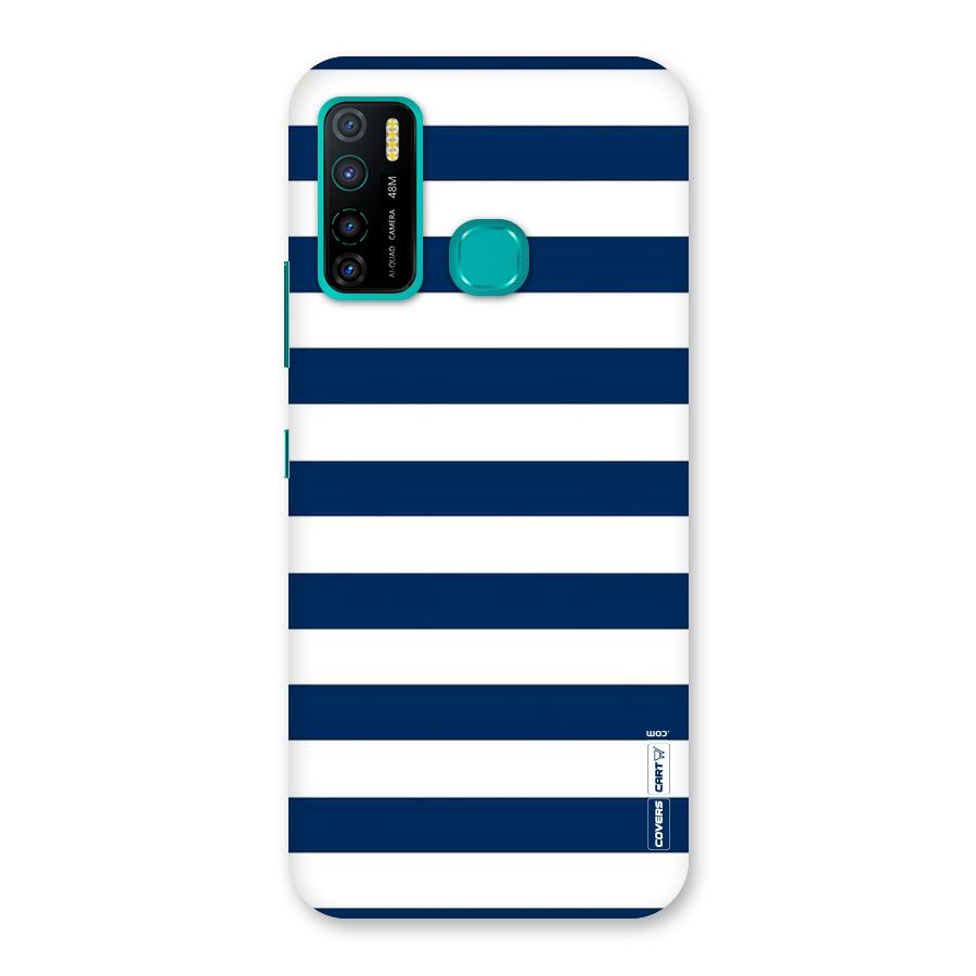 Classic Blue White Stripes Back Case for Infinix Hot 9 Pro