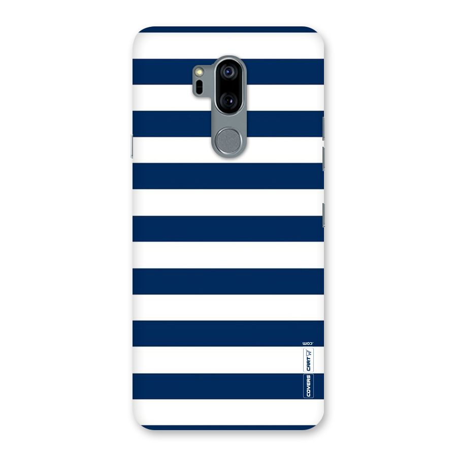 Classic Blue White Stripes Back Case for LG G7