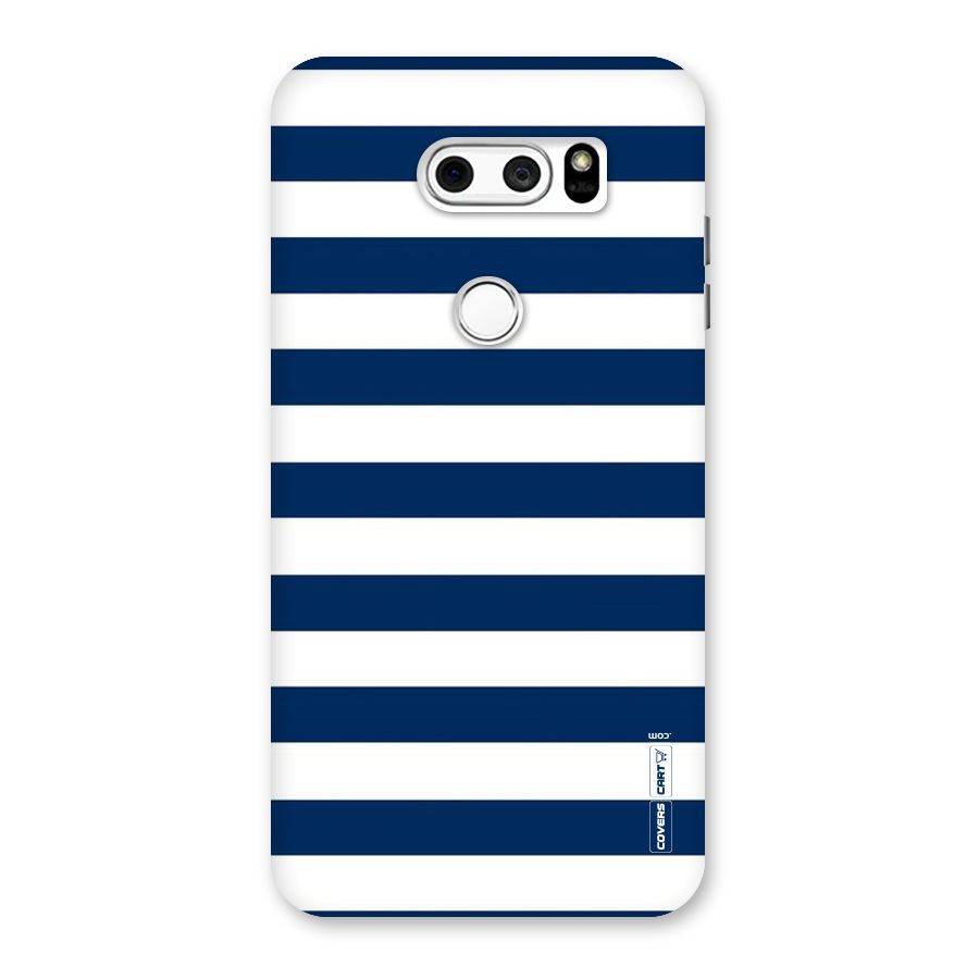 Classic Blue White Stripes Back Case for LG V30