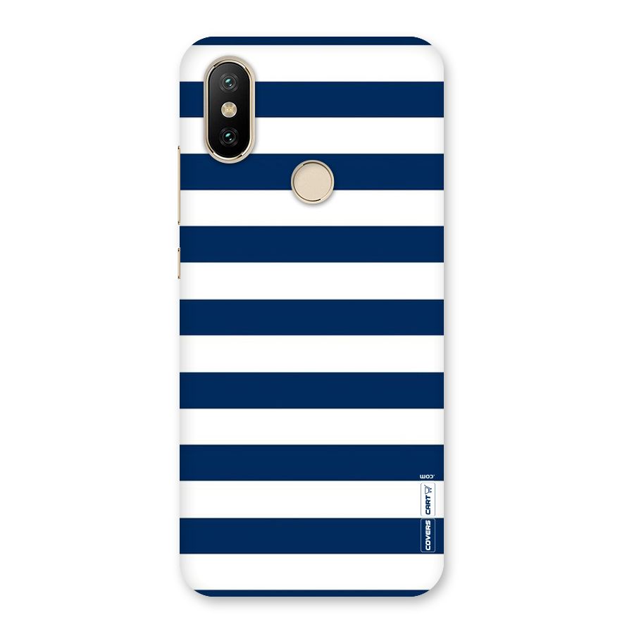 Classic Blue White Stripes Back Case for Mi A2