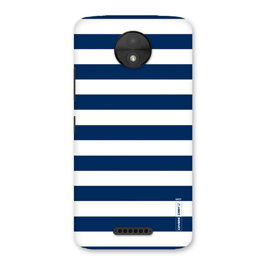 Classic Blue White Stripes Back Case for Moto C