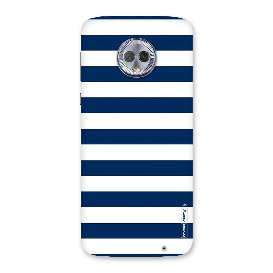 Classic Blue White Stripes Back Case for Moto G6 Plus