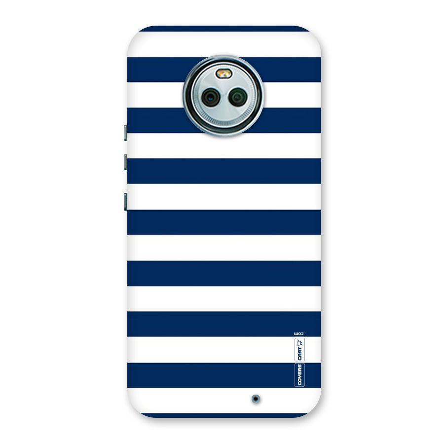 Classic Blue White Stripes Back Case for Moto X4