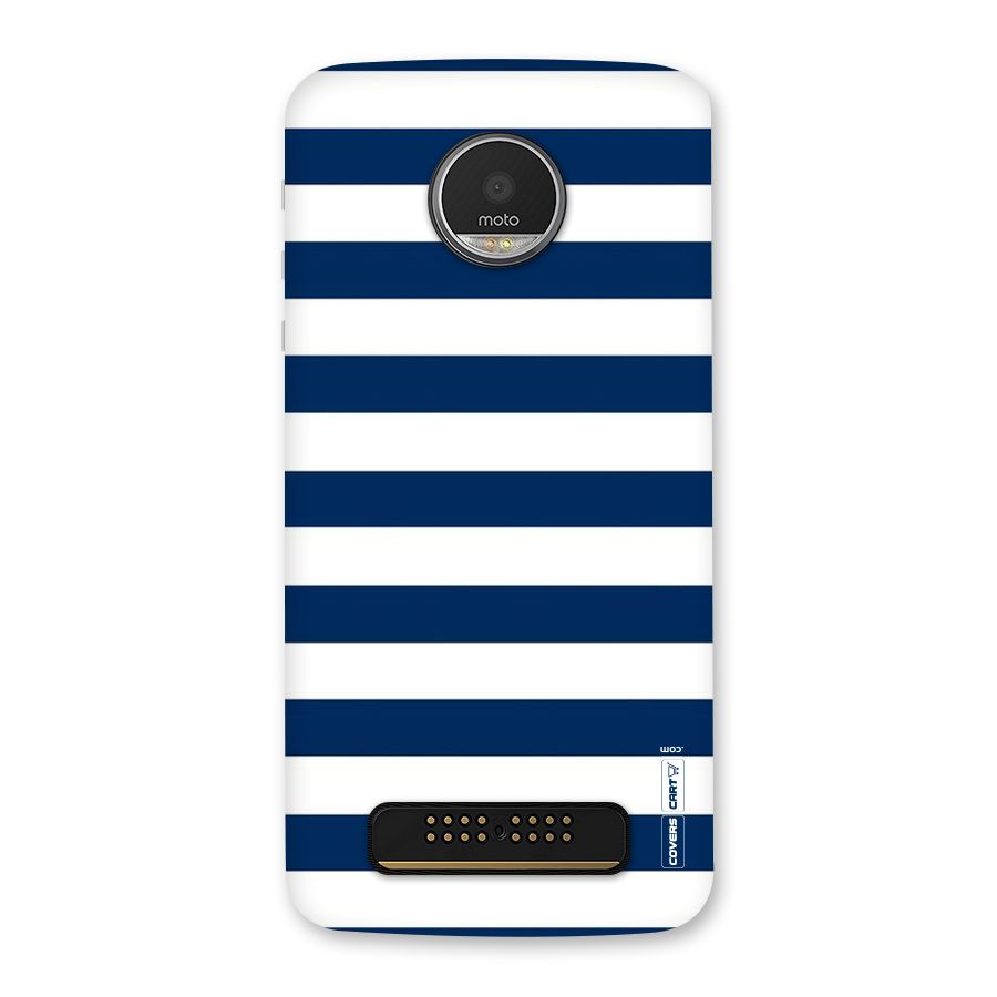 Classic Blue White Stripes Back Case for Moto Z Play