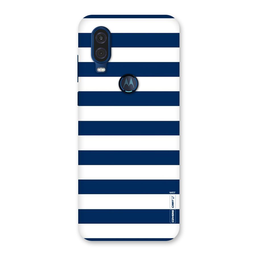 Classic Blue White Stripes Back Case for Motorola One Vision