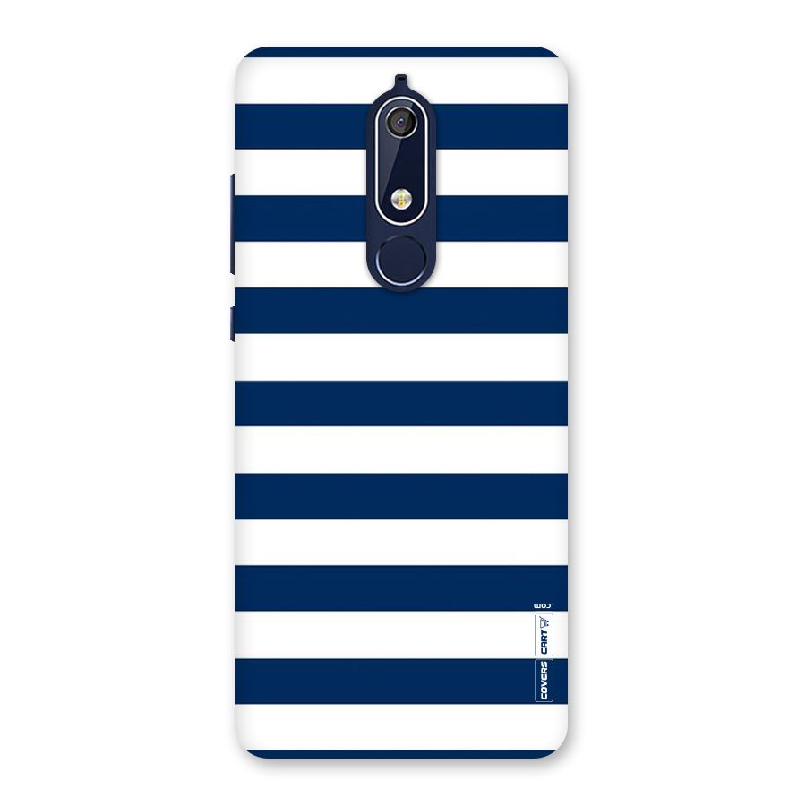 Classic Blue White Stripes Back Case for Nokia 5.1