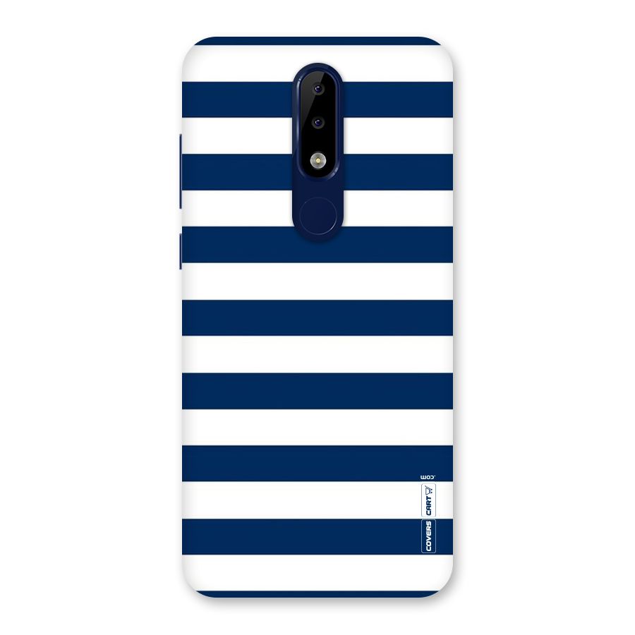Classic Blue White Stripes Back Case for Nokia 5.1 Plus