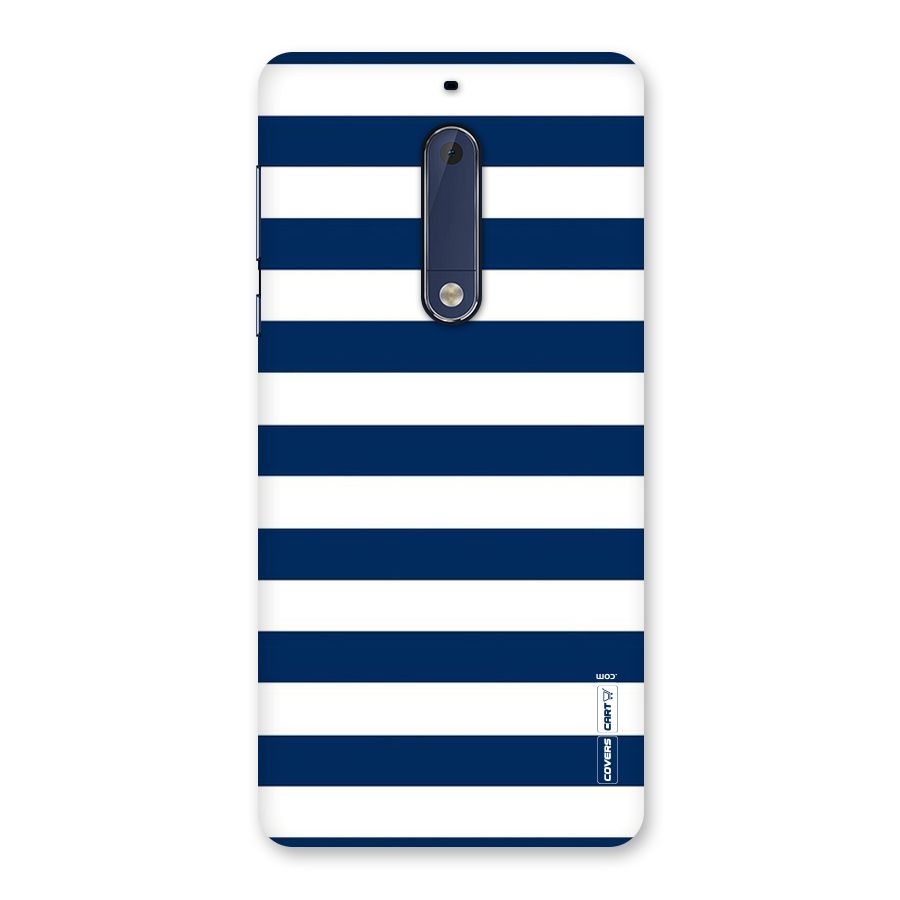 Classic Blue White Stripes Back Case for Nokia 5