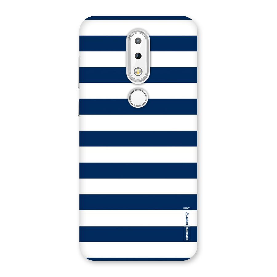 Classic Blue White Stripes Back Case for Nokia 6.1 Plus