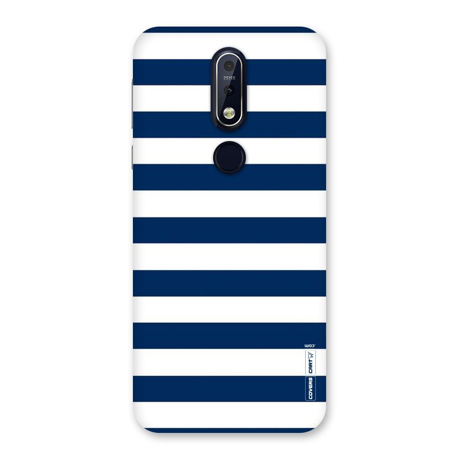 Classic Blue White Stripes Back Case for Nokia 7.1