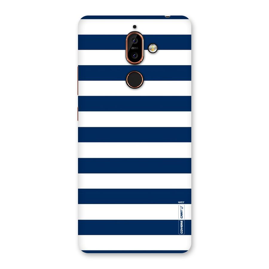 Classic Blue White Stripes Back Case for Nokia 7 Plus