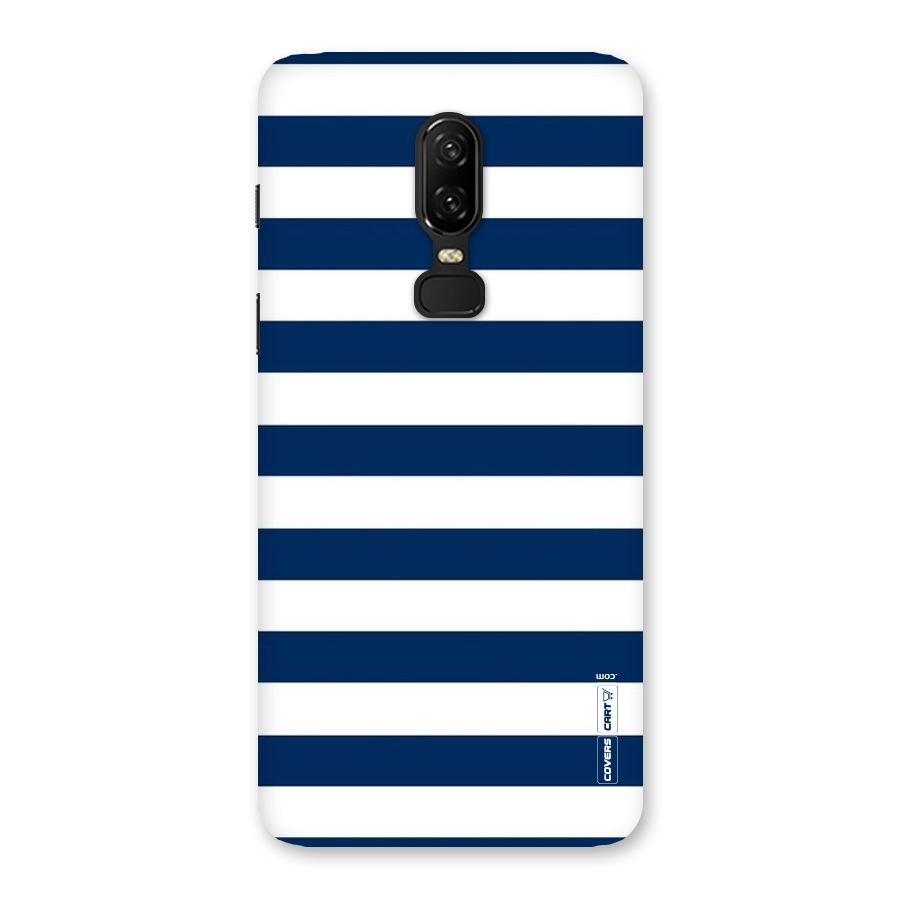 Classic Blue White Stripes Back Case for OnePlus 6