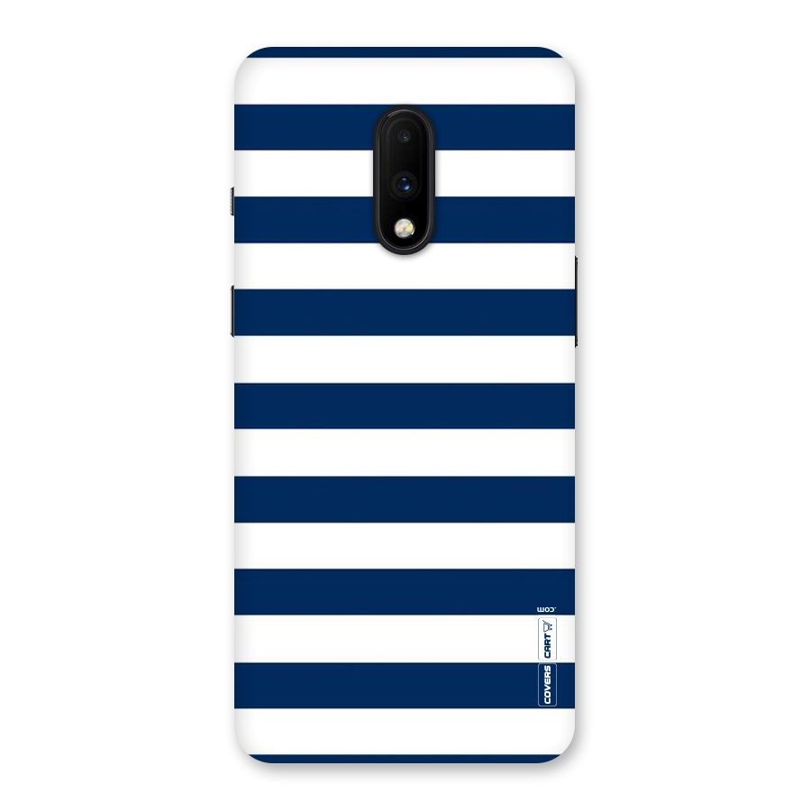 Classic Blue White Stripes Back Case for OnePlus 7