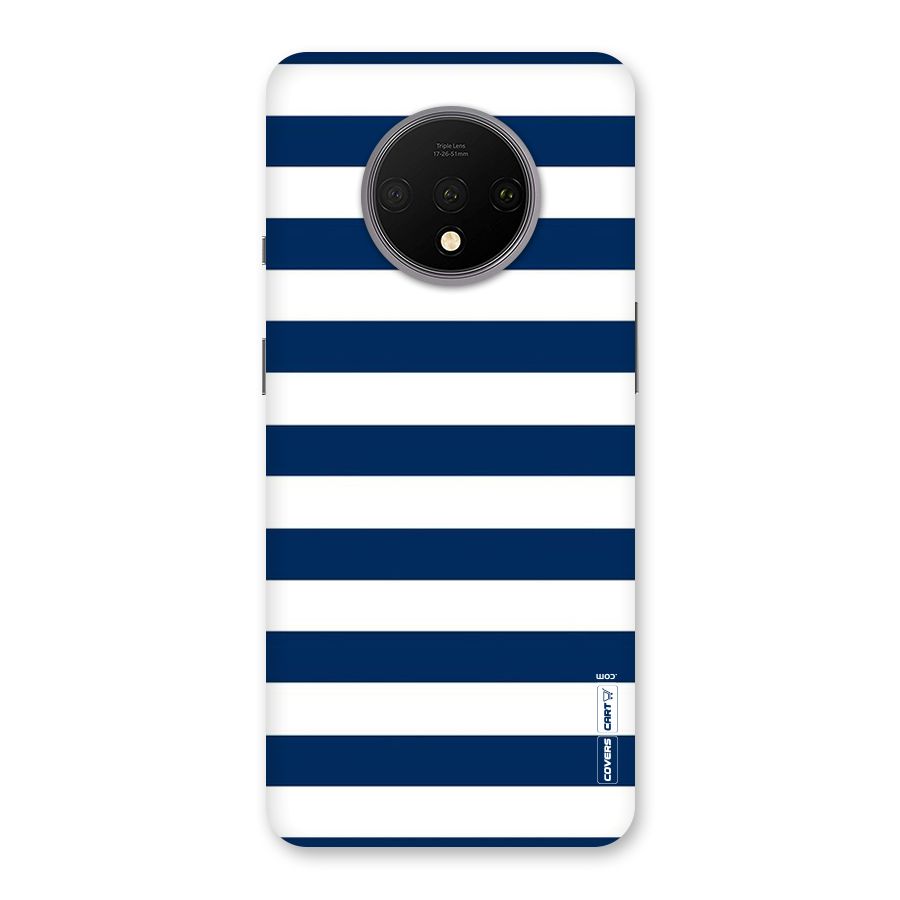 Classic Blue White Stripes Back Case for OnePlus 7T