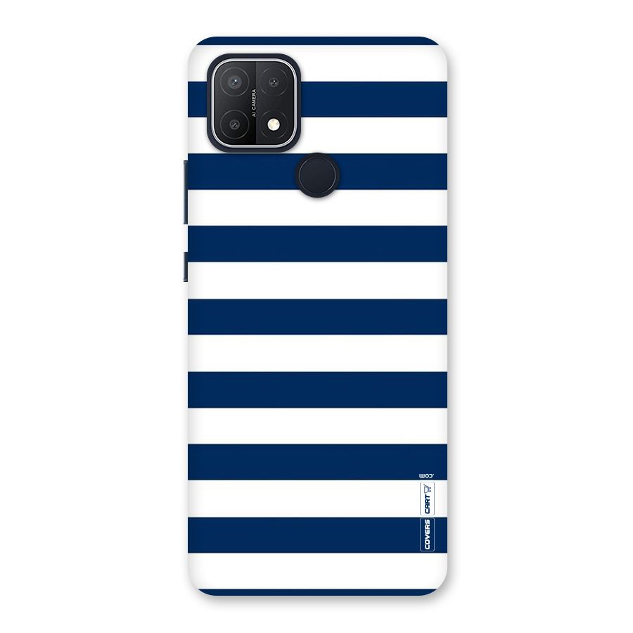 Classic Blue White Stripes Back Case for Oppo A15s