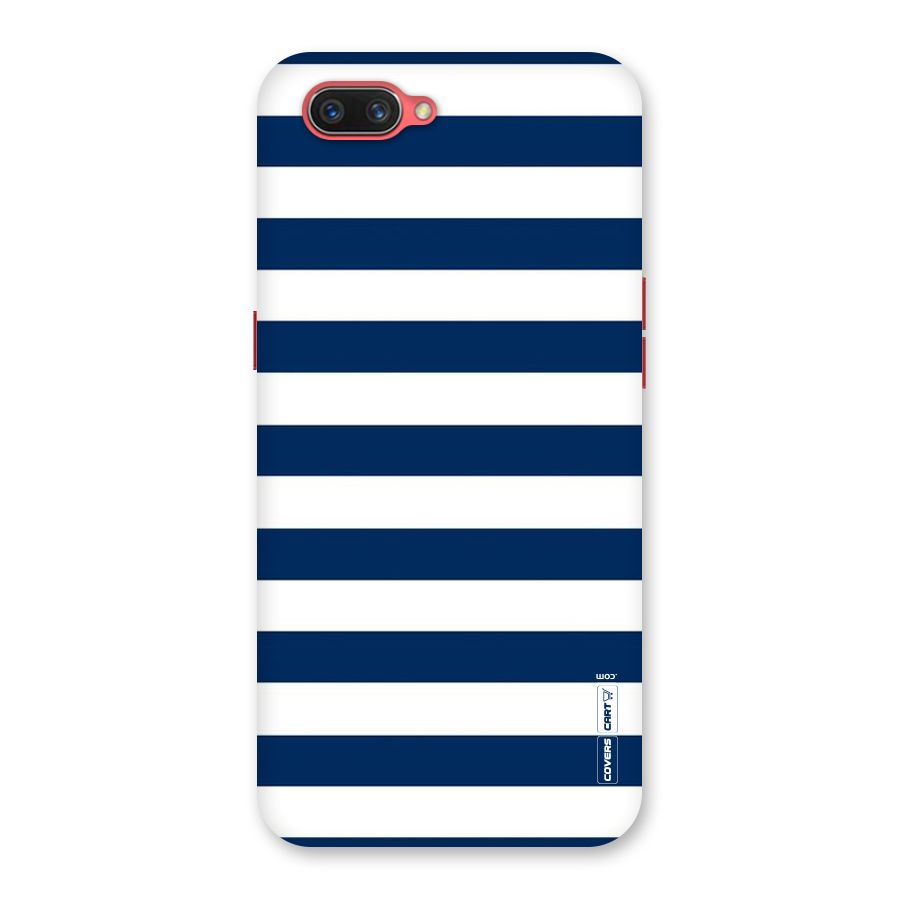 Classic Blue White Stripes Back Case for Oppo A3s