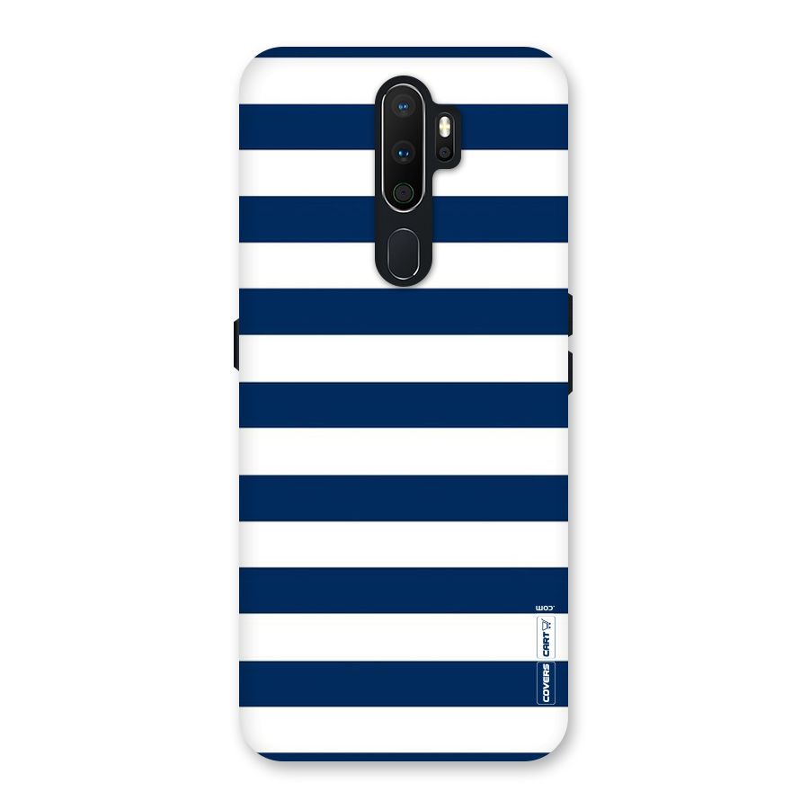 Classic Blue White Stripes Back Case for Oppo A5 (2020)