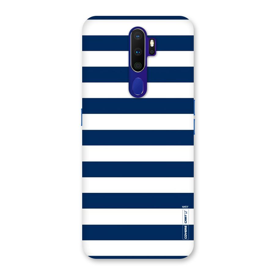 Classic Blue White Stripes Back Case for Oppo A9 (2020)