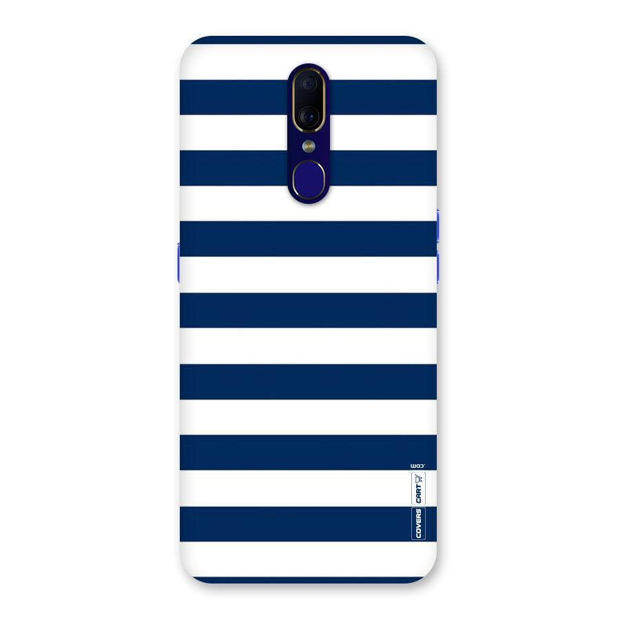 Classic Blue White Stripes Back Case for Oppo F11