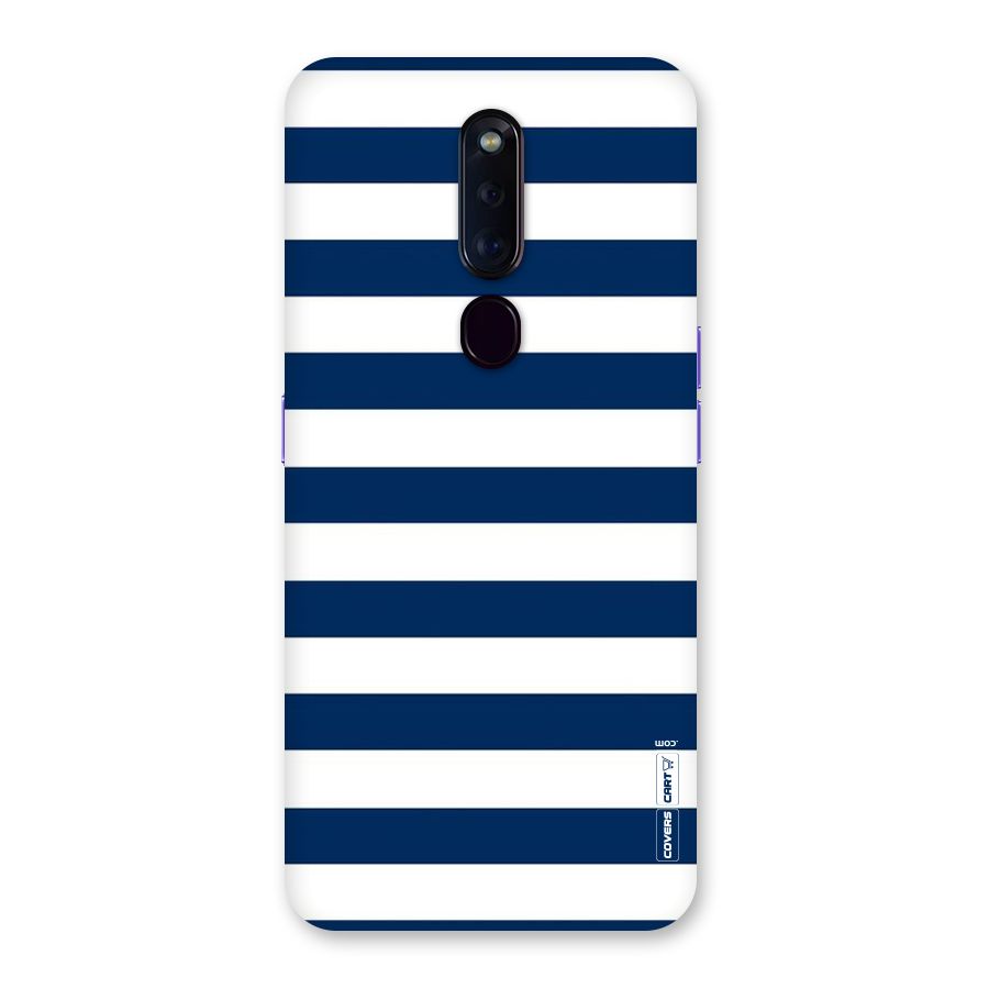 Classic Blue White Stripes Back Case for Oppo F11 Pro