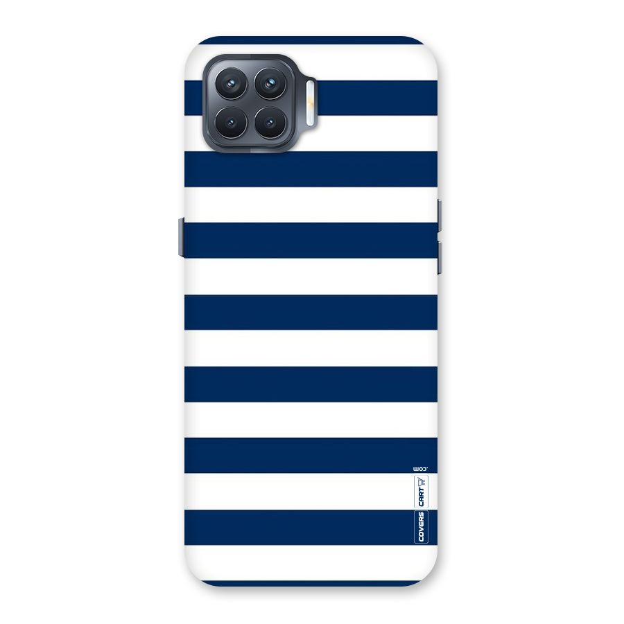 Classic Blue White Stripes Back Case for Oppo F17 Pro