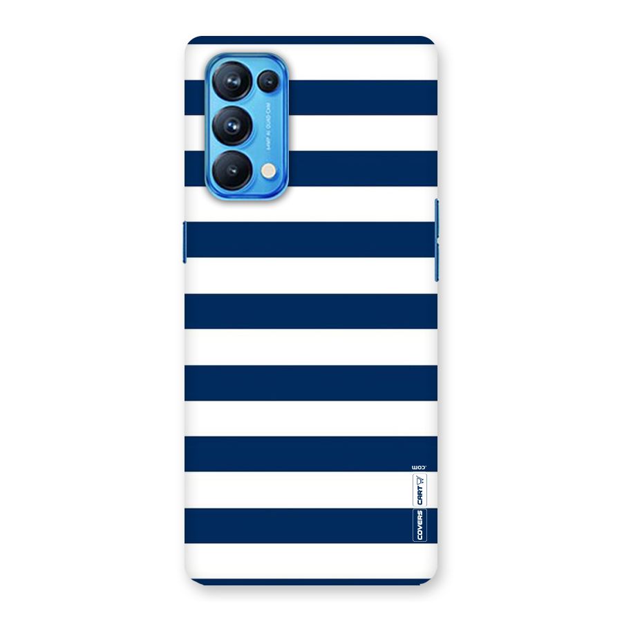 Classic Blue White Stripes Back Case for Oppo Reno5 Pro 5G