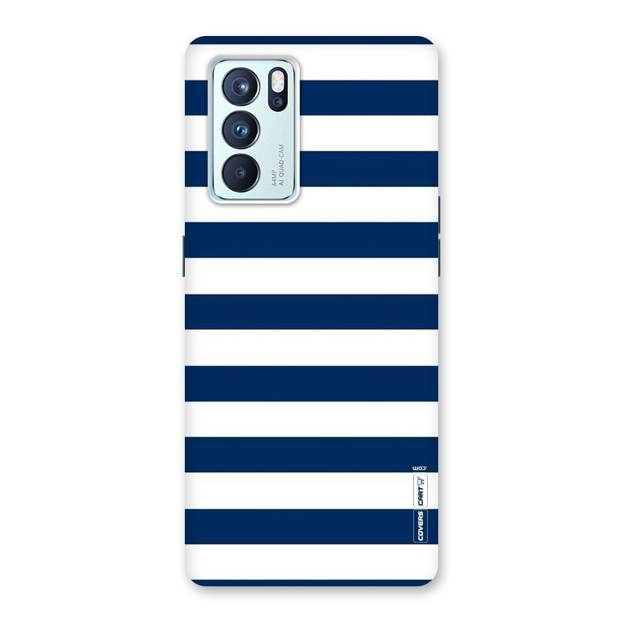 Classic Blue White Stripes Back Case for Oppo Reno6 Pro 5G