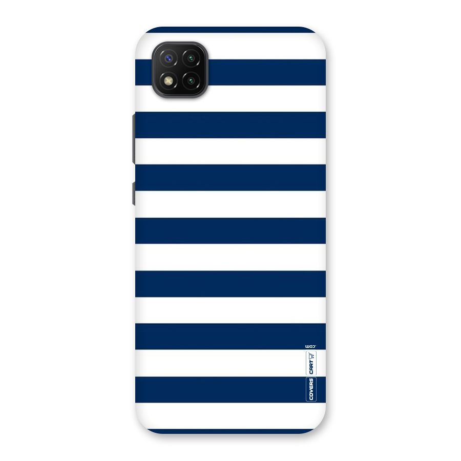 Classic Blue White Stripes Back Case for Poco C3