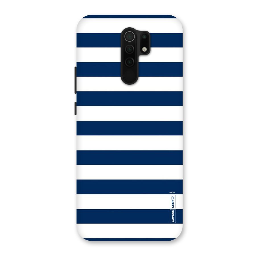 Classic Blue White Stripes Back Case for Poco M2