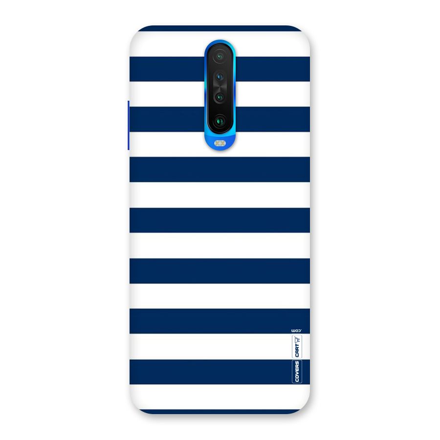 Classic Blue White Stripes Back Case for Poco X2