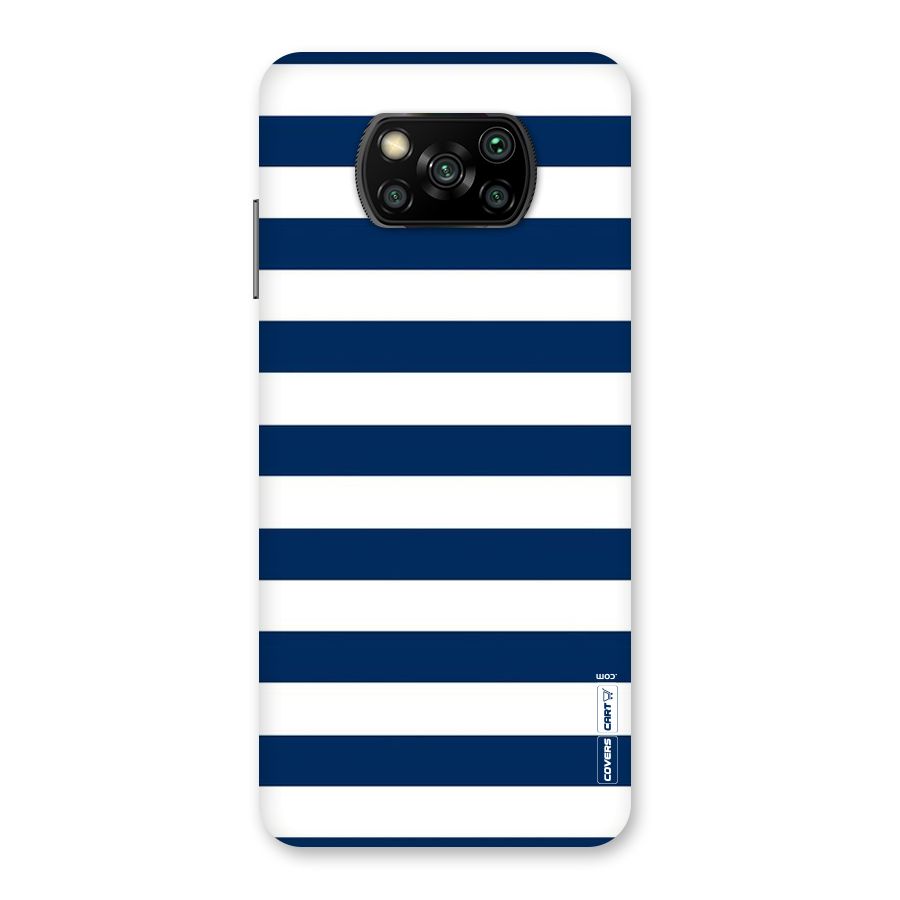 Classic Blue White Stripes Back Case for Poco X3