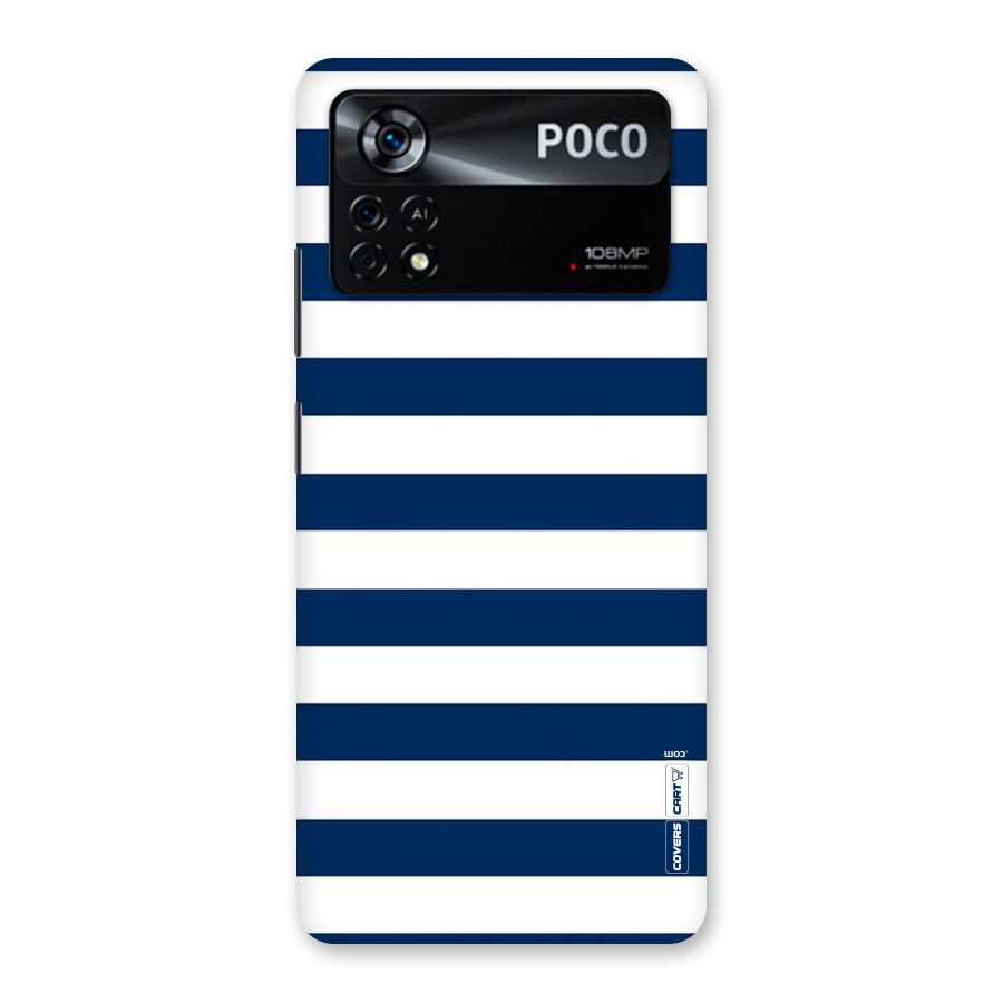 Classic Blue White Stripes Back Case for Poco X4 Pro 5G