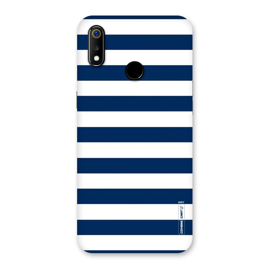 Classic Blue White Stripes Back Case for Realme 3