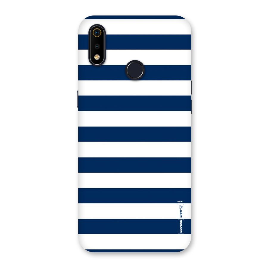 Classic Blue White Stripes Back Case for Realme 3i
