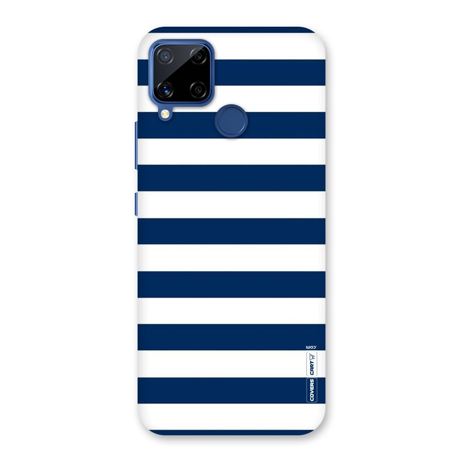 Classic Blue White Stripes Back Case for Realme C15