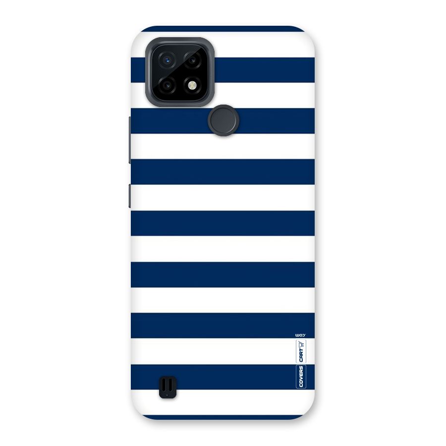 Classic Blue White Stripes Back Case for Realme C21
