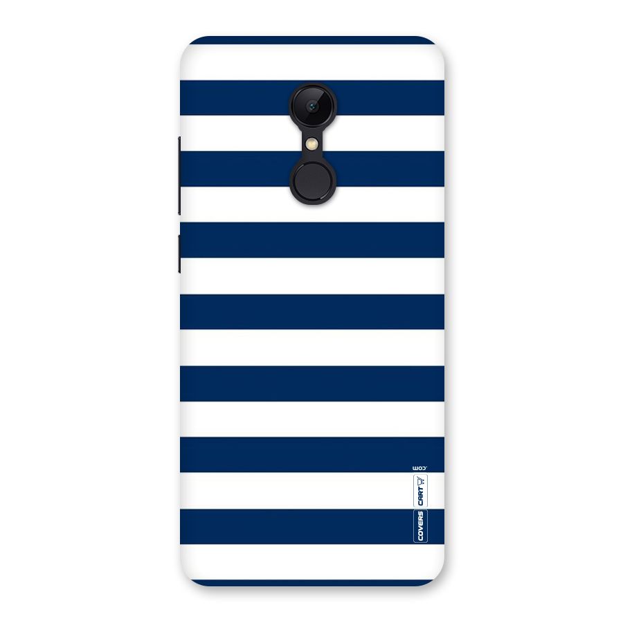 Classic Blue White Stripes Back Case for Redmi 5