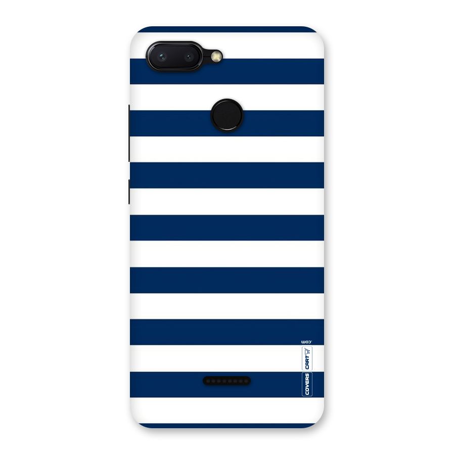 Classic Blue White Stripes Back Case for Redmi 6
