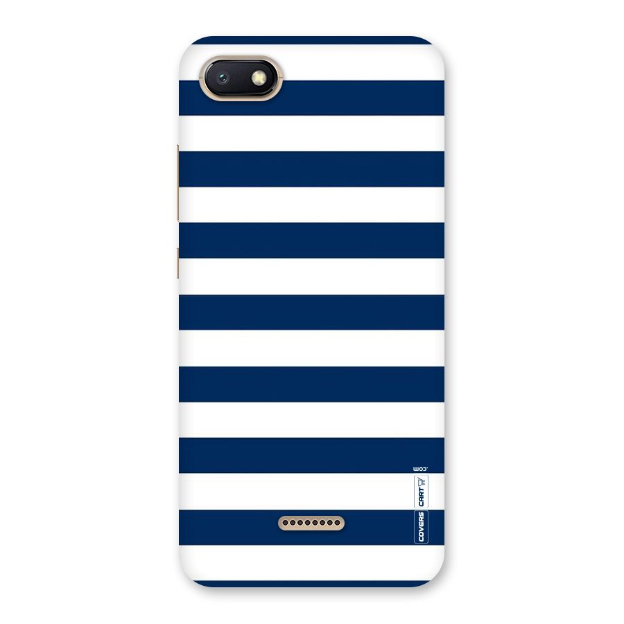 Classic Blue White Stripes Back Case for Redmi 6A
