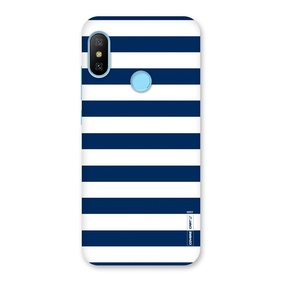 Classic Blue White Stripes Back Case for Redmi 6 Pro